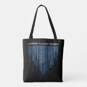 Blue Binary Code Draagtas (Achterkant)
