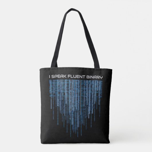 Blue Binary Code Draagtas (Achterkant)