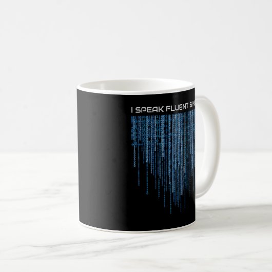 Blue Binary Code Koffiemok (Voorkant rechts)