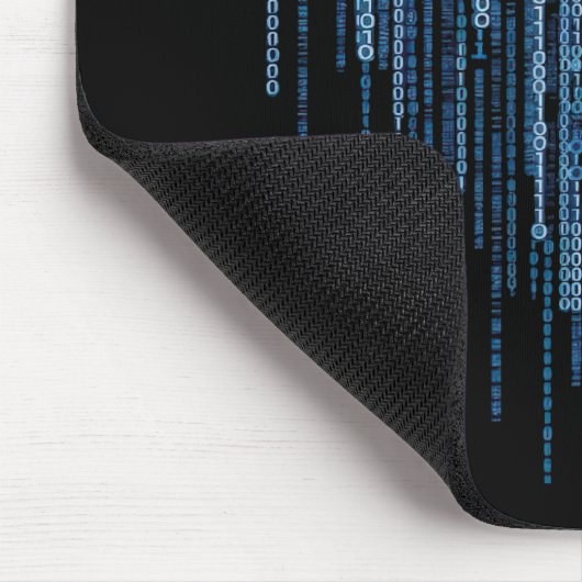 Blue Binary Code Muismat (Hoek)