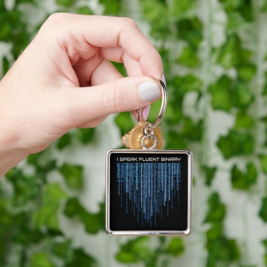 Blue Binary Code Sleutelhanger (Hand)