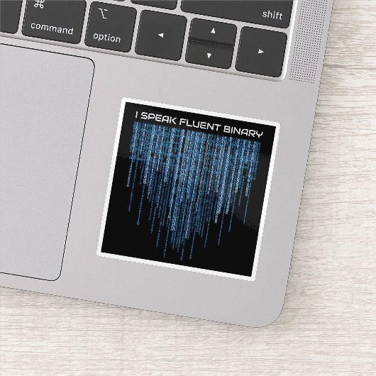 Blue Binary Code Sticker (Detail)
