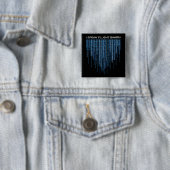 Blue Binary Code Vierkante Button 5,1 Cm (In situ)