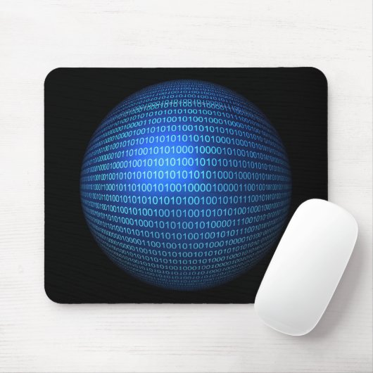 Blue Binary Logic Mousepad Muismat (Met muis)
