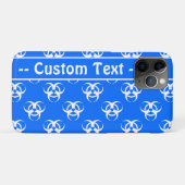 Blue Biohazard Symbol Phone Case met aangepaste te (Achterkant (horizontaal))