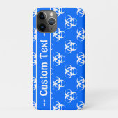 Blue Biohazard Symbol Phone Case met aangepaste te (Achterkant)