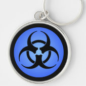 Blue Biohazard Symbol Sleutelhanger (Voorkant)
