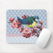 Blue Bird and Cherry Blossom Muismat (Met muis)