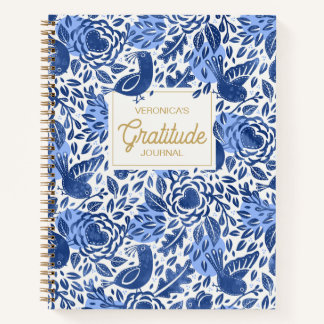 Blue Bird and Heart Illustrated Gratitude Journal