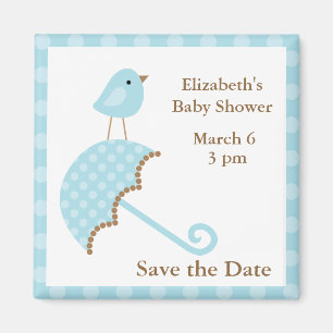 Blue Bird and Umbrella Magneet