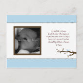 Blue Bird Baby Faire-part (Devant)