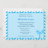 Blue Bird Baby shower Invitation Kaart (Achterkant)