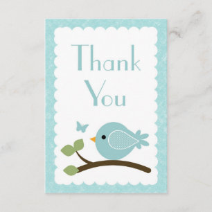 Blue Bird Bedankt voor je briefkaarten baby shower