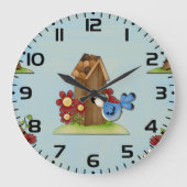 Blue Bird Birdhouse Grote Klok (Voorkant)