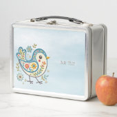 Blue Bird Bloemen Metalen Lunch Box (In situ)