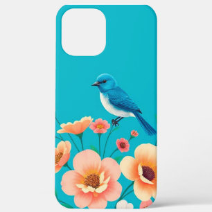Blue Bird Bloemendagelijkse Beschermingsgreep iPhone 12 Pro Max Hoesje