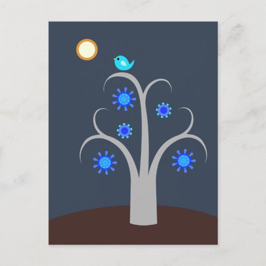 Blue Bird, carte postale Pleine lune (Devant)