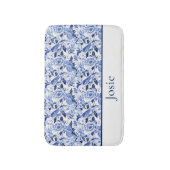 Blue Bird Chinoiserie Monogram Badmat (Voorkant Verticaal)
