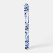 Blue Bird Chinoiserie Monogram  iPhone Hoesje (Linkerkant)