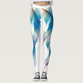 Blue Bird Feather Popular Fitness Yoga Sportkledin Leggings