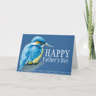 Blue bird fine art kingfisher Vaderdag kaart