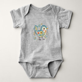 Blue Bird Floral Baby Bodysuit