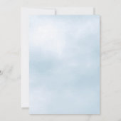 Blue Bird Floral Baby shower Kaart (Achterkant)