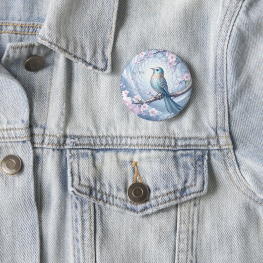 Blue Bird Floral Button (In situ)