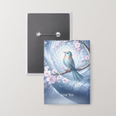 Blue Bird Floral Button (Voorkant / Achterkant)