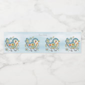 Blue Bird Floral Étiquette de bouteille d'eau (Étiquettes simples)