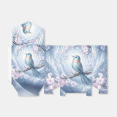 Blue Bird Floral Favor Box Bedankdoosjes (Uitgevouwen)
