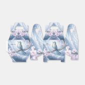 Blue Bird Floral Favor Box Bedankdoosjes (Uitgevouwen)