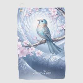 Blue Bird Floral Golf Towel Golfhanddoek