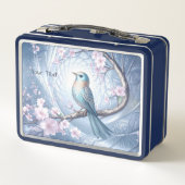 Blue Bird Floral Metal Lunch Box (Achterkant)