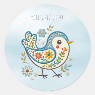 Blue Bird Floral Sticker