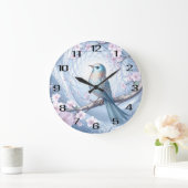 Blue Bird Floral Wall Clock Grote Klok (Huis)