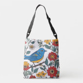 Blue Bird Folk Art Sac fourre-tout Floral (Dos)