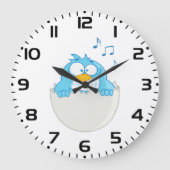 Blue Bird Hatching Grote Klok (Voorkant)