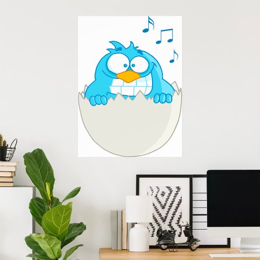 Blue Bird Hatching Poster