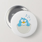 Blue Bird Hatching Ronde Button 7,6 Cm (Voorkant /achterkant)