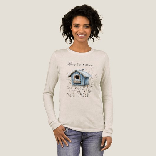 Blue Bird House Tri-Blend Shirt (Voorkant)