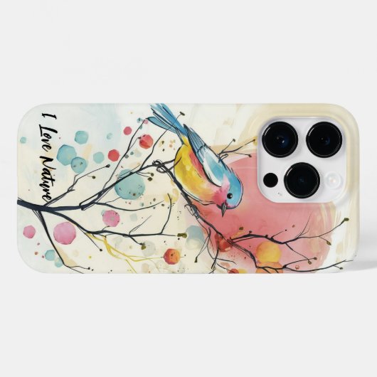 Blue Bird Ik hou van Natuur Case-Mate iPhone Case (Achterkant (horizontaal))