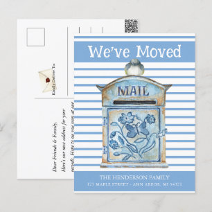 Blue Bird Mailbox Moving Announcement Briefkaart
