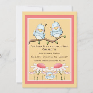 Blue Bird New Baby Aankondiging