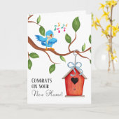 Blue Bird New Home Félicitations Carte de voeux (Fleur jaune)