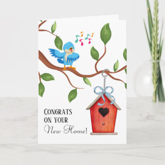Blue Bird New Home Félicitations Carte de voeux