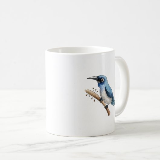 Blue Bird on a Branch Coffee Mug (Devant droit)