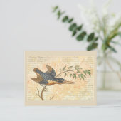 Blue Bird on Branch Briefkaart (Staand voorkant)