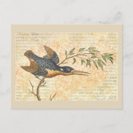 Blue Bird on Branch Briefkaart