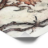 Blue Bird op tak vlinder  Natuur kunst Perfect Poster (Hoek)